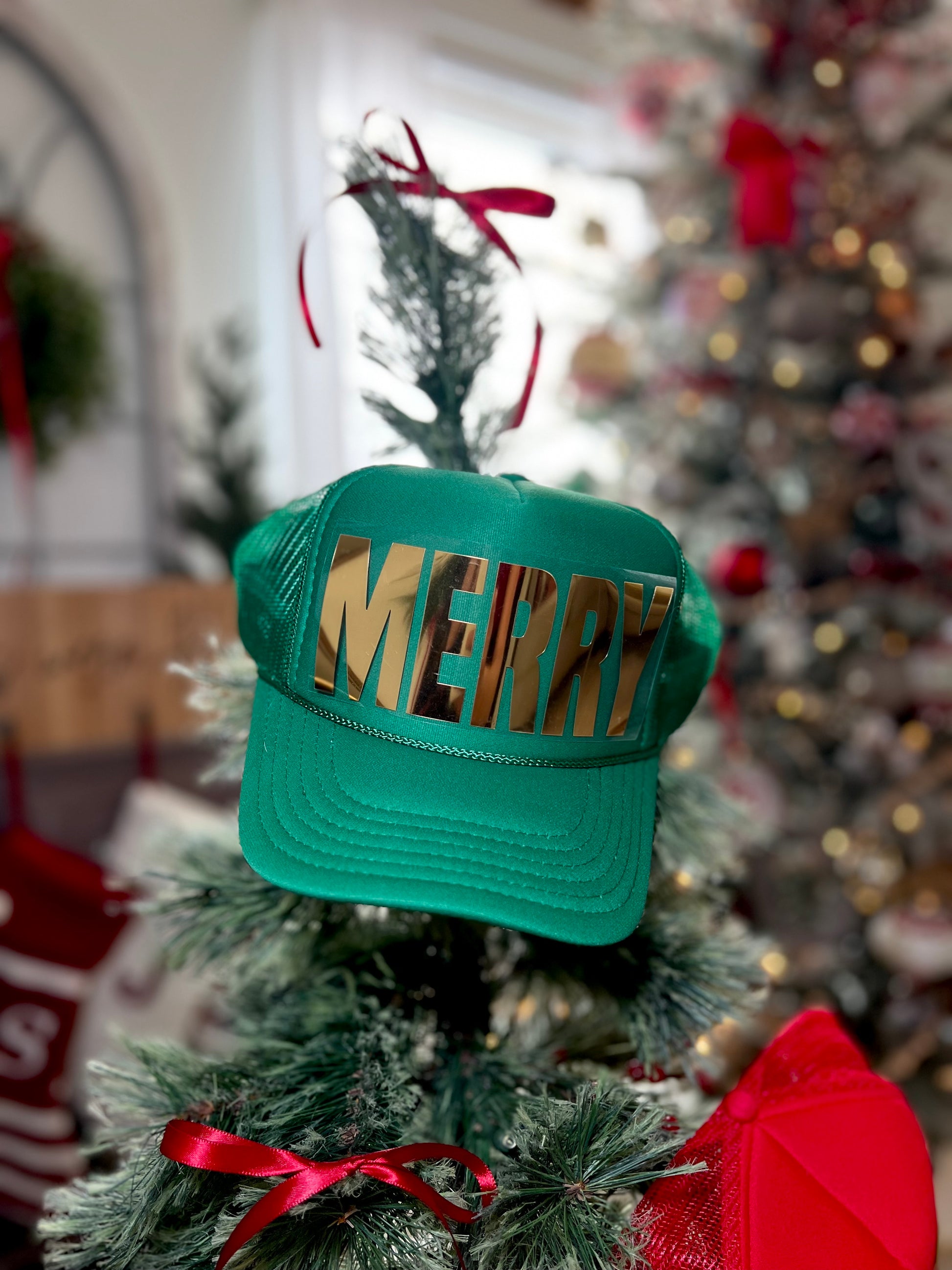Kelly Green Hat
Gold Foil Text